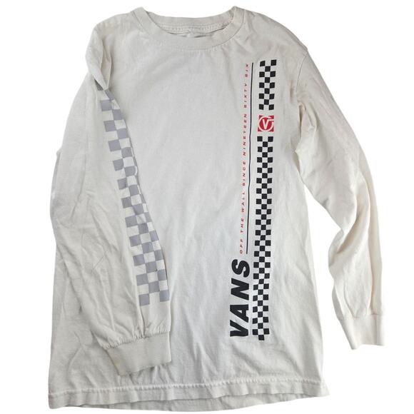 Vans | White, Long Sleeve, Checkered Shirt | Size Small - Picture 1 of 7